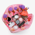 Travel Makeup Bag for Women ‚Äì Waterproof PVC Cosmetic Organizer, Large Capacity (Pink)