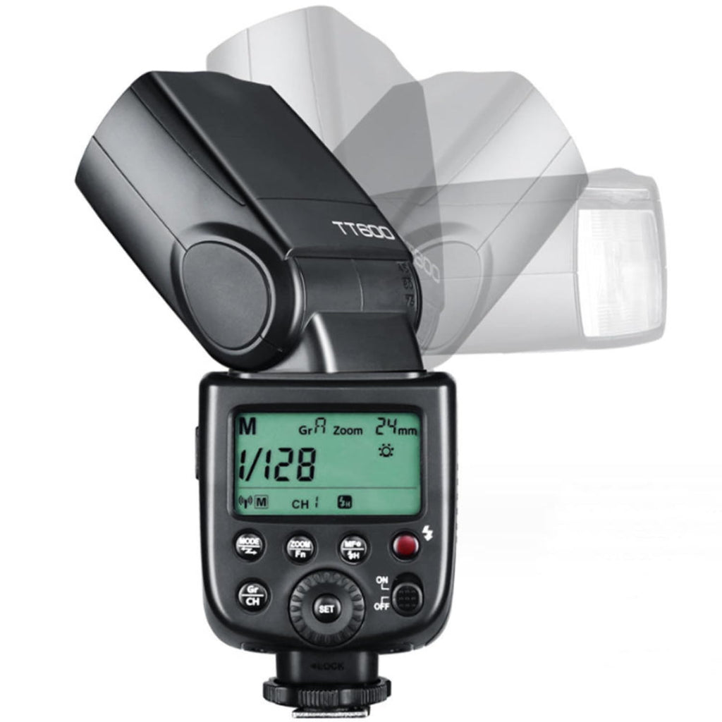 TT600 Universal Camera Speedlite Flash with Built-in 2.4G Wireless Trigger System, High-Speed Sync 1/8000s, LCD Display & Adjustable Bounce Head for Canon, Nikon, Sony, Olympus, Fujifilm