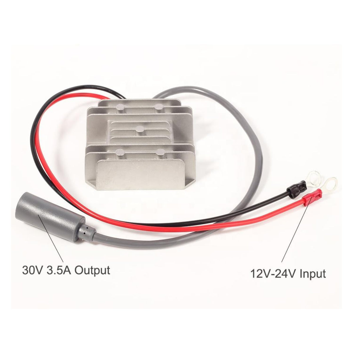 DC 12V/24V to 30V 3.5A Step-Up Voltage Regulator Converter with DC 5521 Female Power Cable & O-Ring Terminals for Starlink Mini Auto Vehicle Power Supply Adapter