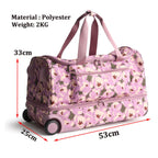 Foldable Rolling Duffel Bag with Wheels - 45L Lightweight Ripstop Travel Trolley Luggage