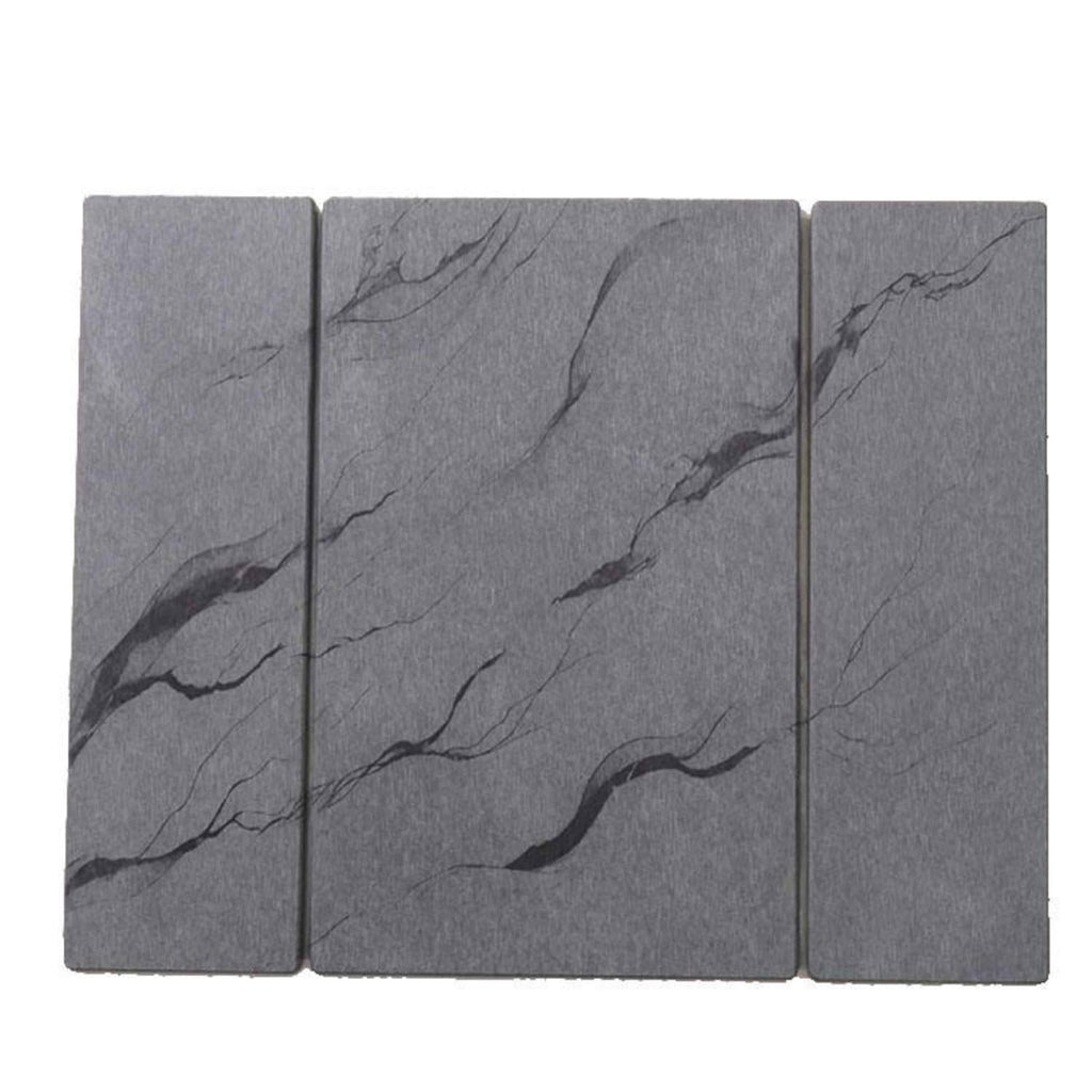 Triple Folding Diatomaceous Earth Dish Drying Mat - 9mm Thick Super Absorbent Hard Stone Drying Mat for Kitchen Countertop, Fast Drying Marble Pattern Heat Resistant Counter Mat, Space Saving