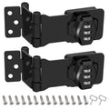 Mechanical Combination Cabinet Lock - 90 Degree and 180 Degree Collapsible Zinc Alloy Hasp Latch Lock, Keyless 3-Digit Code Security Lock for Cupboards, Cabinets, Drawers, Sheds & Doors