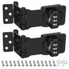 Mechanical Combination Cabinet Lock - 90 Degree and 180 Degree Collapsible Zinc Alloy Hasp Latch Lock, Keyless 3-Digit Code Security Lock for Cupboards, Cabinets, Drawers, Sheds & Doors