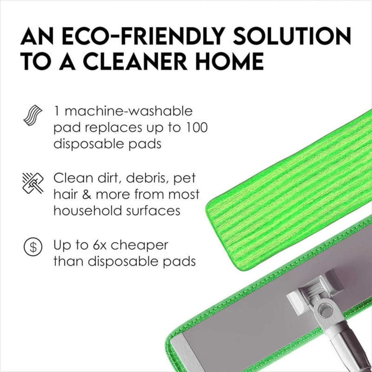 Microfiber Mop Floor Cleaning System - 18 Inch Professional Flat Dust Mop with 4 Reusable Pads