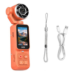 2-in-1 Fan & Gimbal Camera, 180° Flip Lens, 130° Wide Angle, 16X Zoom (Orange)