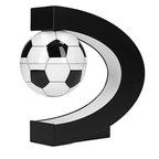 Magnetic Levitation Soccer Ball, Levitating Ball with C Shaped Shelf, Levitating Display Soccer with LED Lights for Men's Gift, Cool Decor (US Plug)