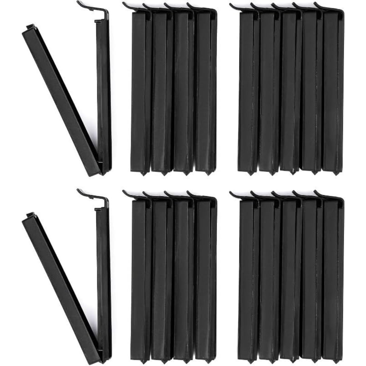 12 Pcs Black Plastic Bag Clips, 4.33 Inches Long. Durable Food Sealing Clips Keep Snacks Fresh, Great for Home and Kitchen Storage.