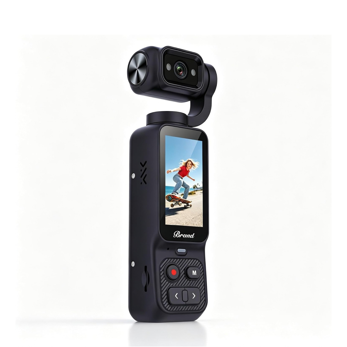 4K Pocket Gimbal Camera with Stabilization, Tracking, Rotatable Lens, Touchscreen