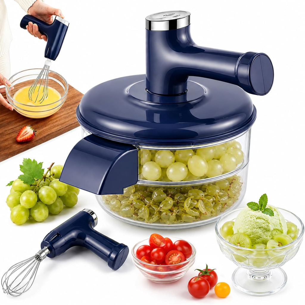 Electric Fruit Peeler & Mixer, 2-in-1 Cordless One-Touch Peeling Machine