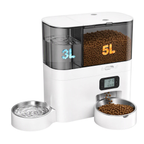 5L Automatic Cat Feeder & 3L Water Dispenser, Button Control
