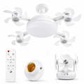 E27 Ceiling Fan Light, Silent LED Fan, Remote Control, 3 Speeds, Dimmable