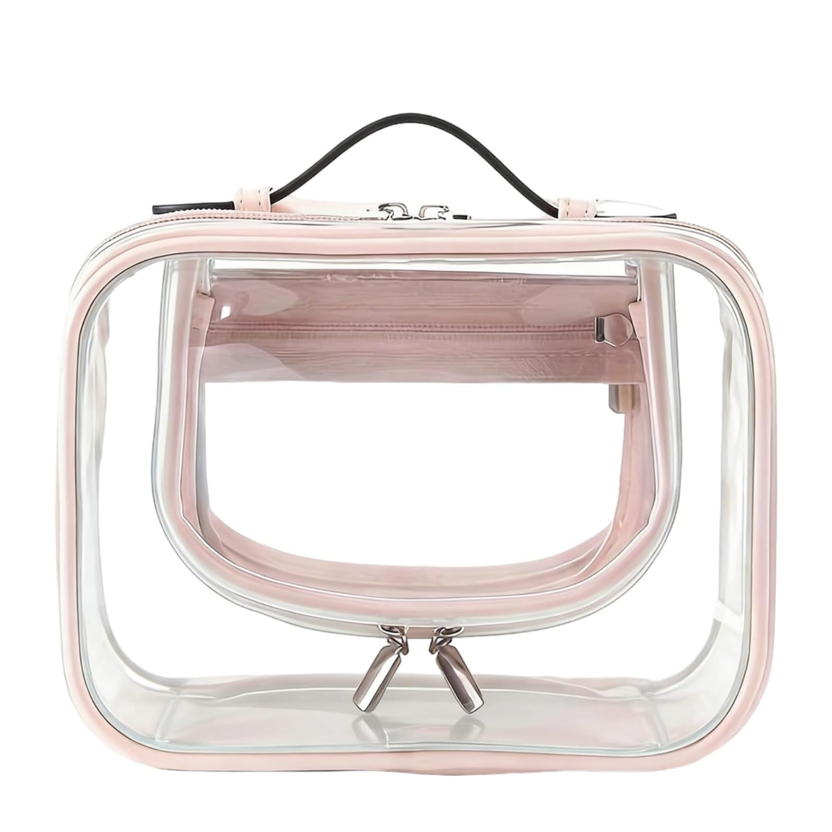 2 Pcs TSA Approved Clear Makeup Bag Waterproof Travel Toiletry Bag for Women