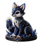 3D Beaded Animal Kit, Bead Embroidery Kit, All-in-One Bead Animal Making Kit, Premium Beading Kits & Bead Kit for Adults, Manual Craft Set for Detailed 3D Tiny Animals (Royal Fox)