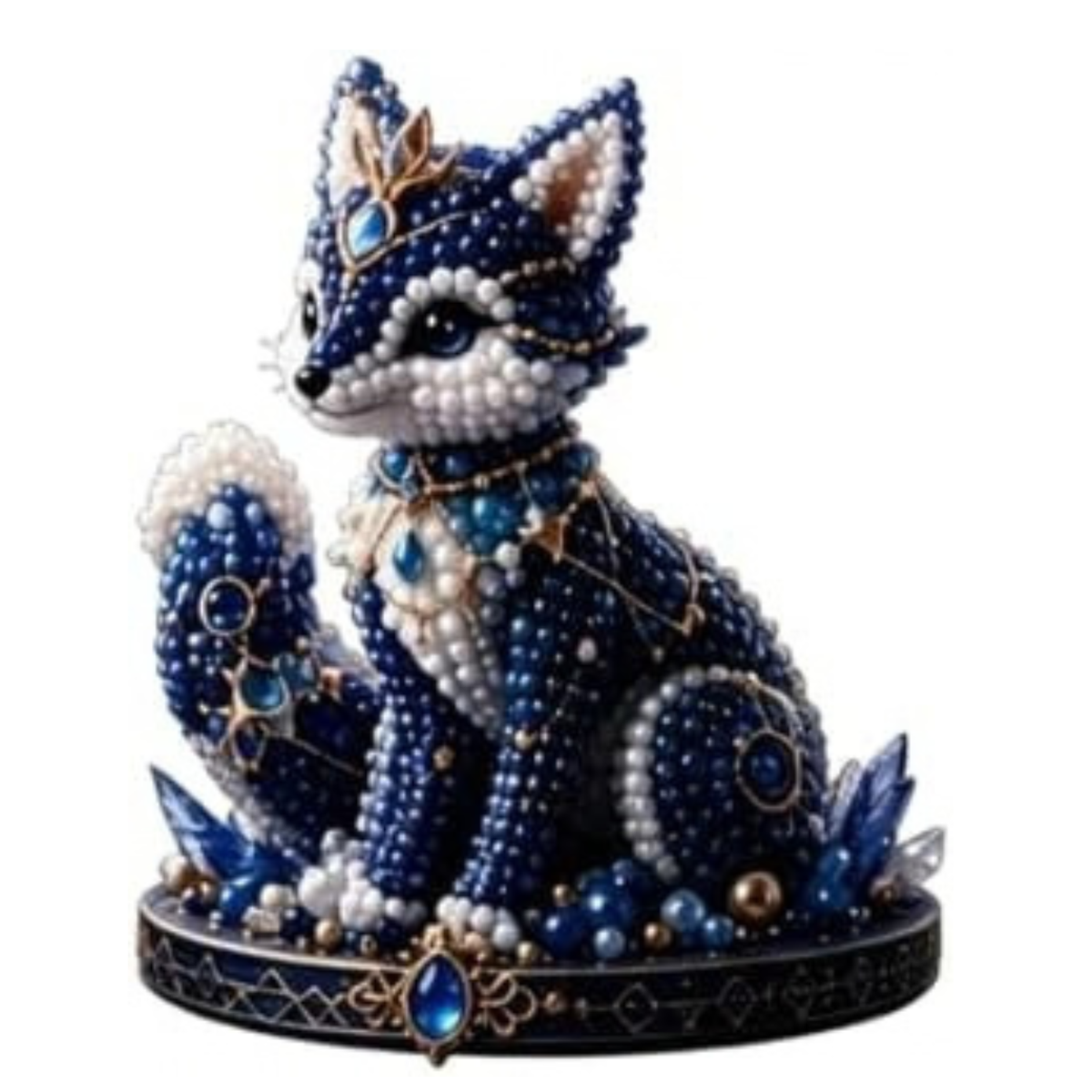 3D Beaded Animal Kit, Bead Embroidery Kit, All-in-One Bead Animal Making Kit, Premium Beading Kits & Bead Kit for Adults, Manual Craft Set for Detailed 3D Tiny Animals (Royal Fox)
