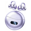 Open Ear Clip On Wireless Earbuds Bluetooth 5.4 Sports Headphones Purple