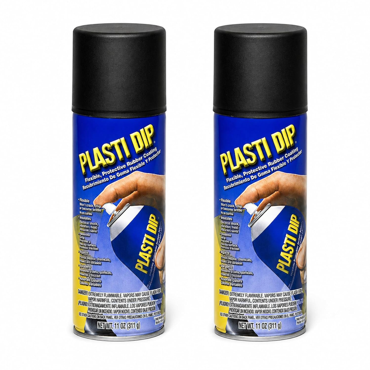2 Pack Plasti Dip Mulit-Purpose Rubber Coating Spray Black 11oz