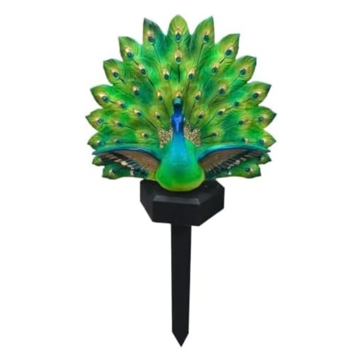 Solar Peacock Garden Sculpture, Resin Solar Garden Statues Light
