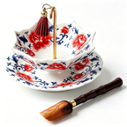 Ceramic Umbrella Tea Strainer, Blue White Porcelain Loose Leaf Tea Infuser Filter