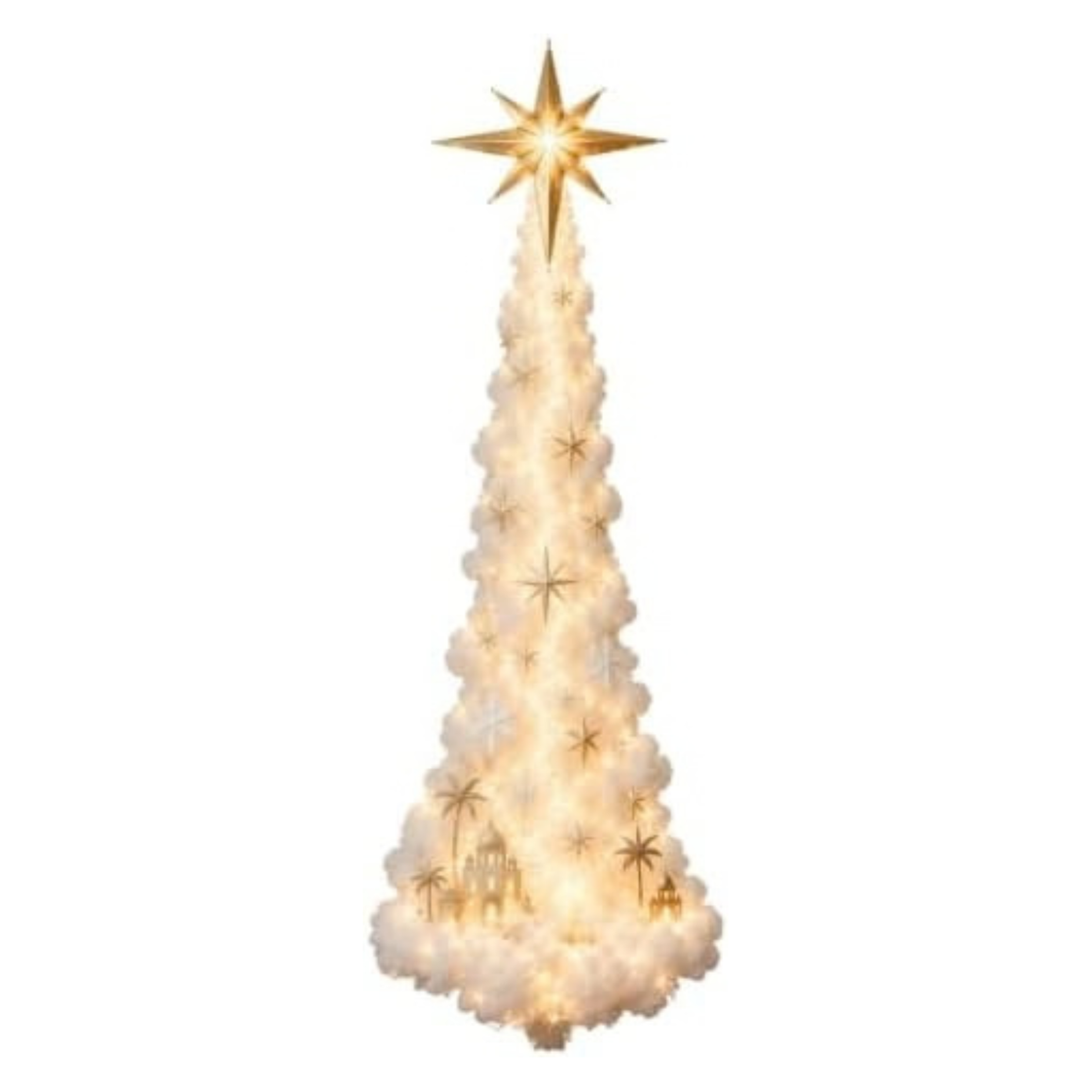 24'' Christmas Magic Trail Wall Light, Santa Sleigh Reindeer Wall Lights F