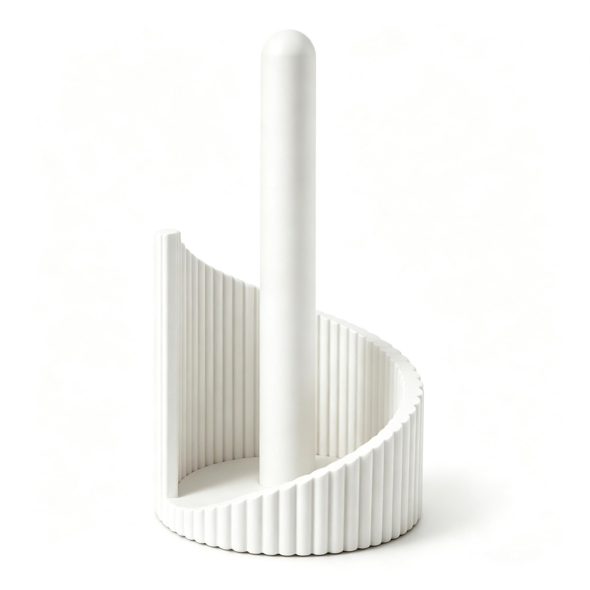Ribbed Paper Towel Holder Kitchen Counter, Modern Countertop Roll Holder
