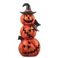 Light Up Evil Pumpkin 3-Layer Halloween Decoration 14 Inch Jack O' Stack