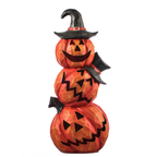 Light Up Evil Pumpkin 3-Layer Halloween Decoration 14 Inch Jack O' Stack