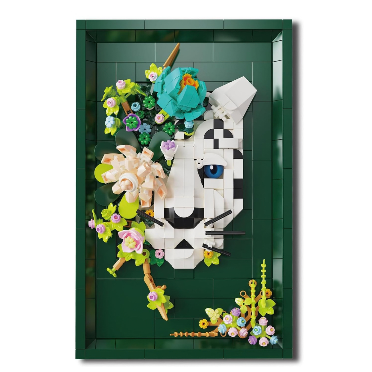 Leopard Flowers Photo Frame Building Blocks Set, 3D Wall Decor Puzzle Toy