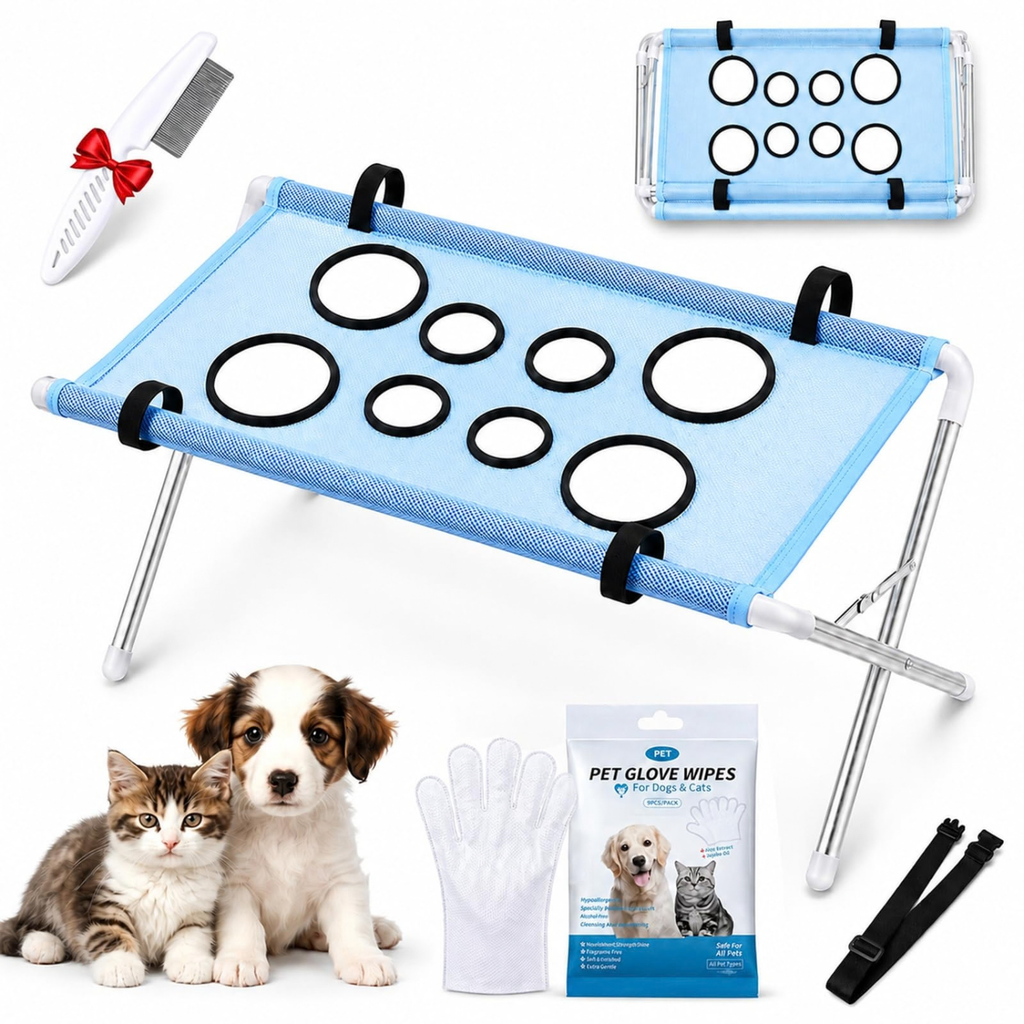 Pet Grooming Hammock for Dogs, Portable Dog Bath Hammock with Stand