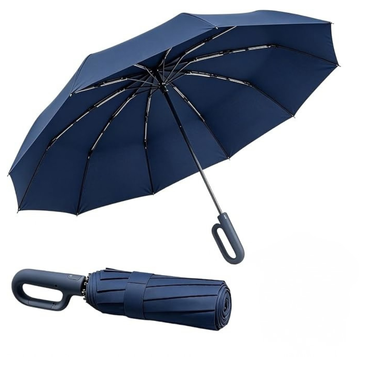 Creative Ring Buckle Windproof Automatic Folding Umbrella with UPF 50+ UV Protection