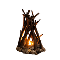 Dimmable Wooden Campfire Led Night Light, Handcrafted Forest Campfire Lamp
