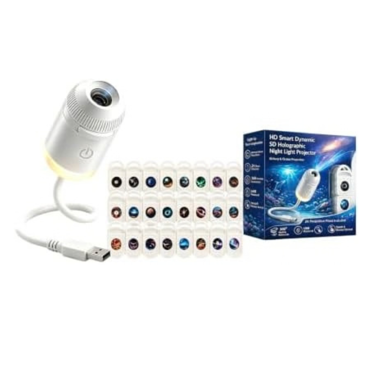 Smart Galaxy Projector Night Light, 2-in-1 Star Projector (24 Piece)