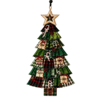 AUOBAG DIY Patchwork Christmas Tree Wall Hanging Kit, US Patriotic (Classic Green-Red)