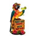 Resin Solar Parrot Garden Light Ground Stake, Waterproof Outdoor Solar Stake Light Tropical Yard Decor for Patio, Lawn, Pathway Flower Bed, Unique Gift for Gardeners (Cheer Summer)