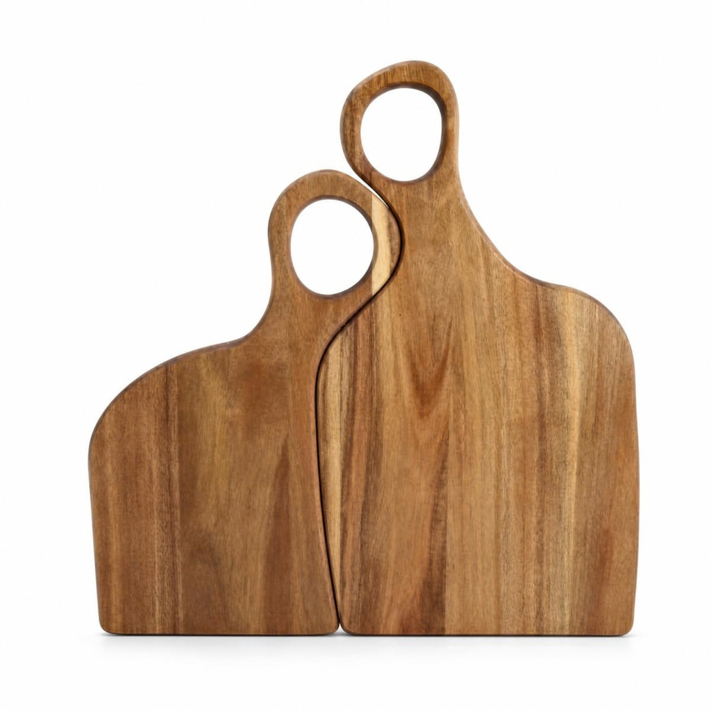 Wooden Cutting Board Set, Non-Toxic Walnut Wood Charcuterie Boards, 2 Pieces