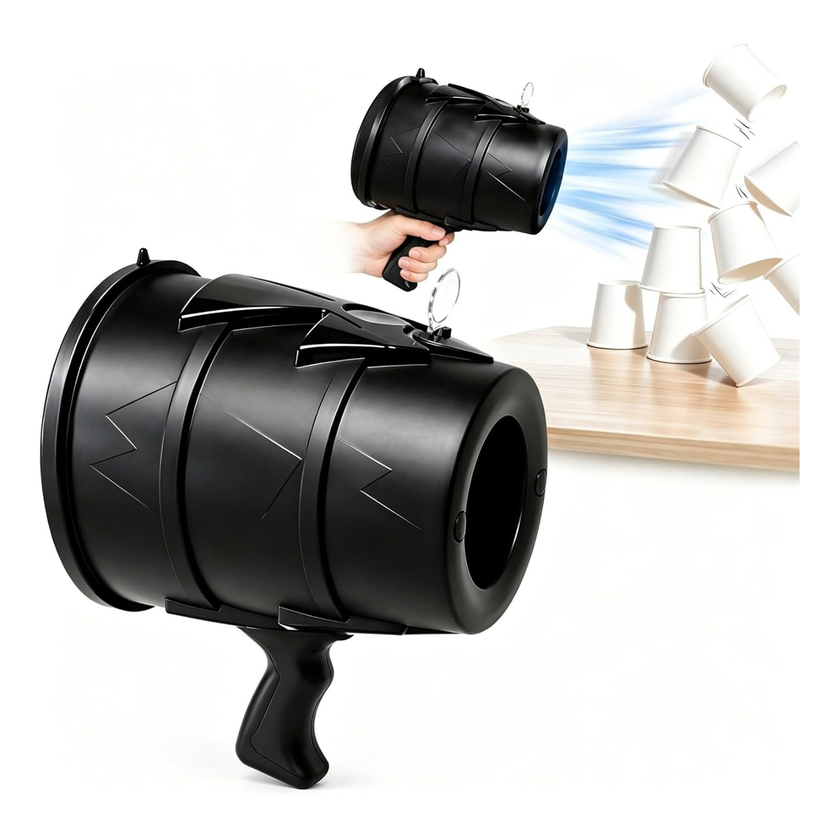 Handheld Single Shot Air Cannon Blaster Toy Black