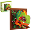 3D Chameleon Sculpture Kit, Colorful Micro Building Bricks Wall Art Decor