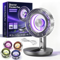 Portable Foldable Table Fan, USB Rechargeable, Quiet Adjustable Standing Fan with LED Light