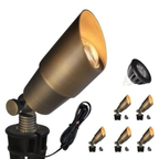 Solid Brass Landscape Spotlights 6 Pack with 5W MR16 (101B Bronze)