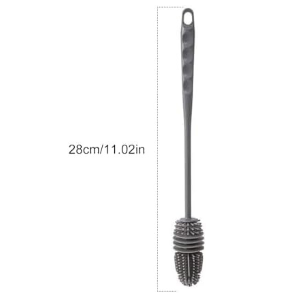 2 Pack Long-Handled Silicone Cleaning Brush - Versatile Cup & Bottle Cleaner, Reusable Scrubber for Kitchen, Bathroom & Car, Long Handle for Easy Reach