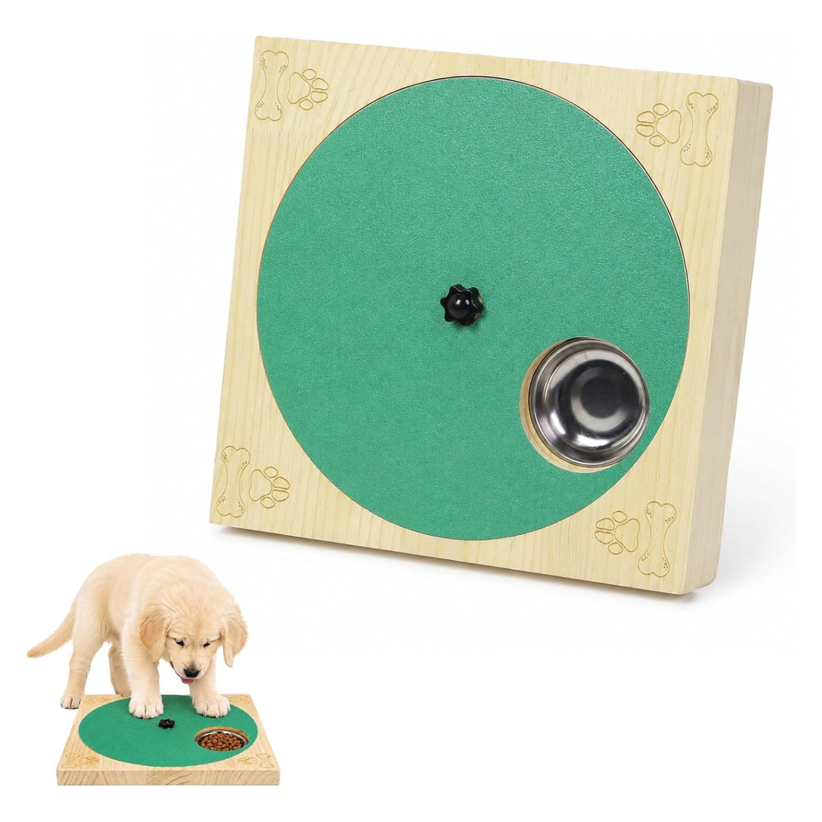 Dog Nail Scratch Board, File Pad with Treat Box, Adjustable Wooden Non-Slip