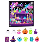 Fright Halloween Advent Calendar 13 Days, Spooky Squishy Slow Rise Stress Relief Toys Countdown Gift Box with Haunted House Theme, Horror Squishy Advent Calendar for Party Favors