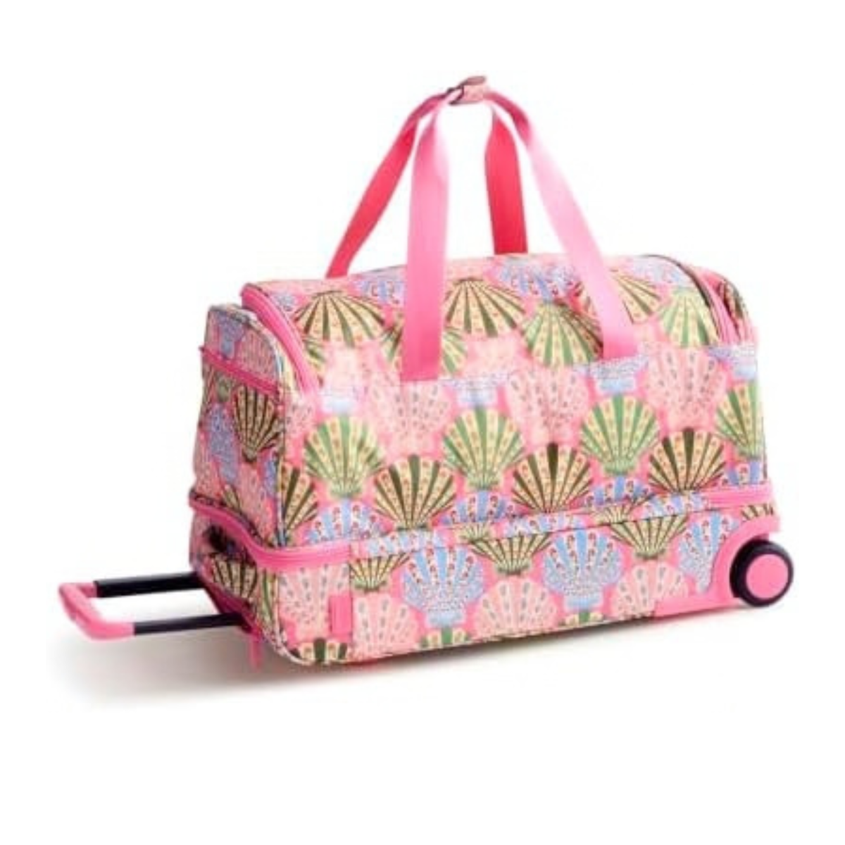 Vera Bradley Women's Ripstop Adair Rolling Duffel Bag – Cottage Shells 45L