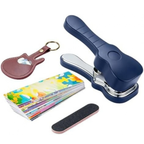 Fashion Guitar Pick Punch Kit, DIY Custom Plectrum Maker Tool with Leather Keychain Holder, File & Pick Strips, Unique Guitar Gifts for Musicians, Men & Women