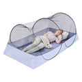 Gugxiom Foldable Mosquito Net, Portable Travel Mosquito Net Pop Up for Single Bed, for Bedroom, Outdoor, Camping (Gray Background with Black mesh)