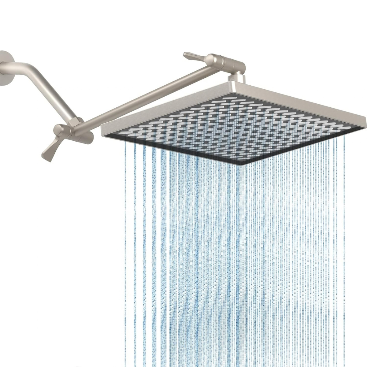 Rainfall Shower Head, 11.8 Inch Large Rectangular with Adjustable Stainless Steel Arm