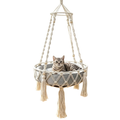 Cat Swing, Cats Hammock with Soft Cushion Handwoven Hanging Purr Swing Bed