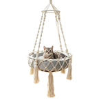 Cat Swing, Cats Hammock with Soft Cushion Handwoven Hanging Purr Swing Bed