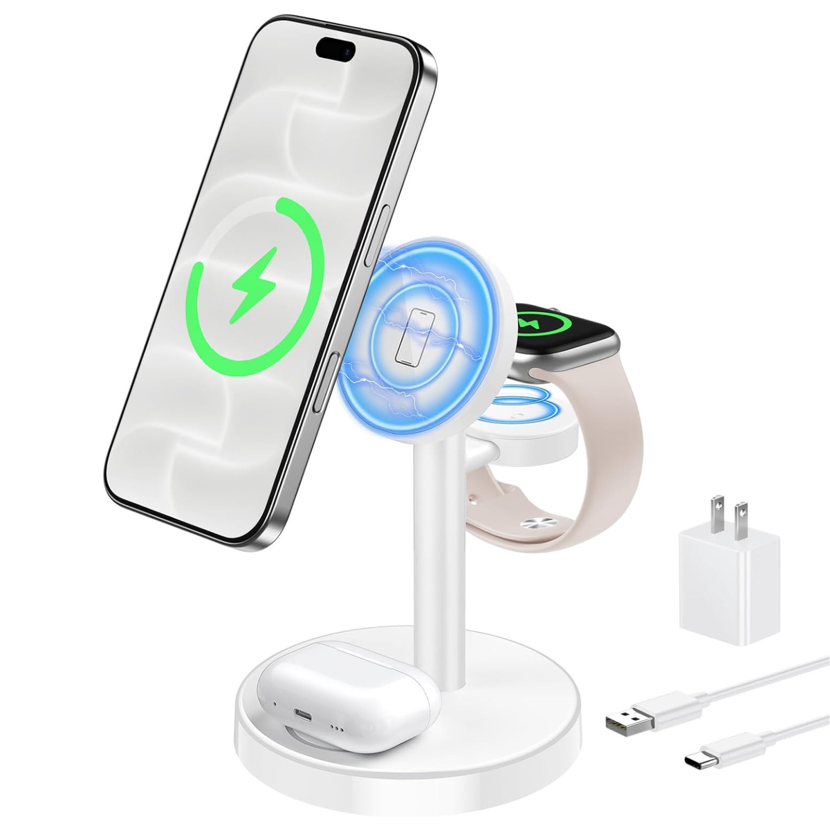 3 in 1 Fast Wireless Charging Station for Apple MagSafe Charger