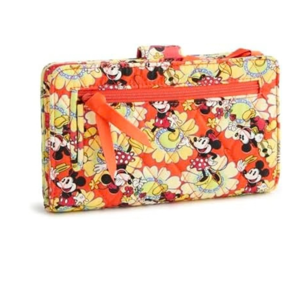Vera Bradley Women's Disney Premium Cotton Turnlock Wallet – Credit Card, Cash & Coin Holder – Mickey & Minnie Petal Floral