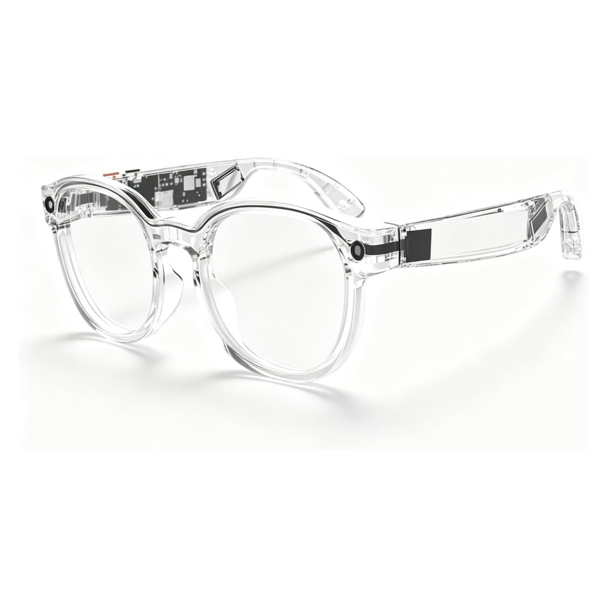 AI Smart Glasses Pink Transparent Frame 8MP Camera 1080P HD Video Recording